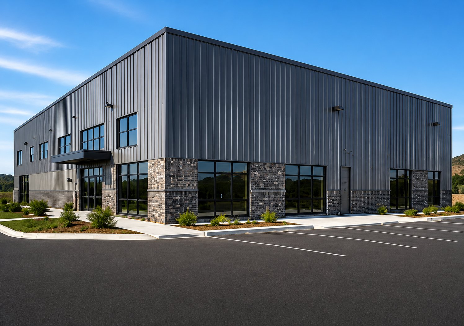 Rigid frame steel commercial building